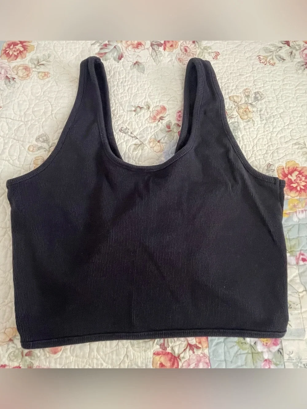 Roxy Charcoal Ribbed Tank - Picture 3 of 5